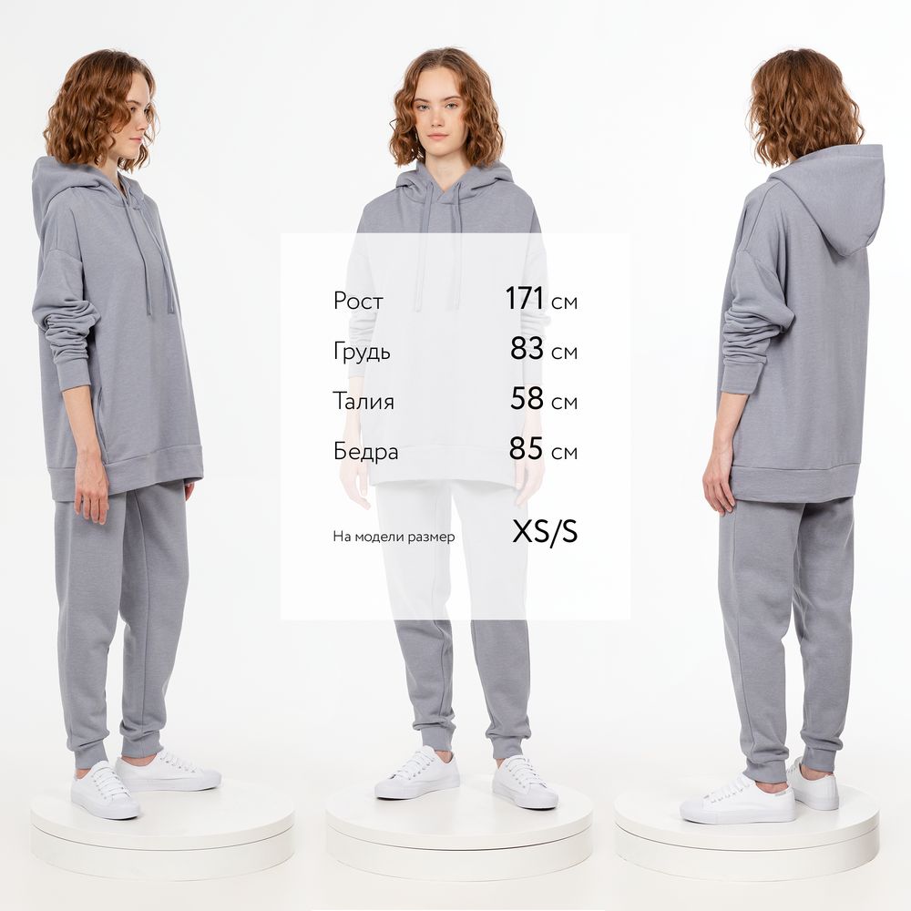 Худи унисекс H2, серое — изображение 6