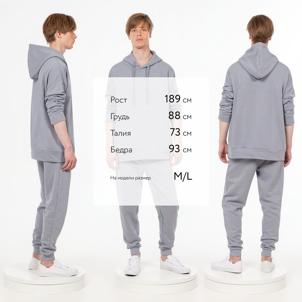 Худи унисекс H2, серое — изображение 8