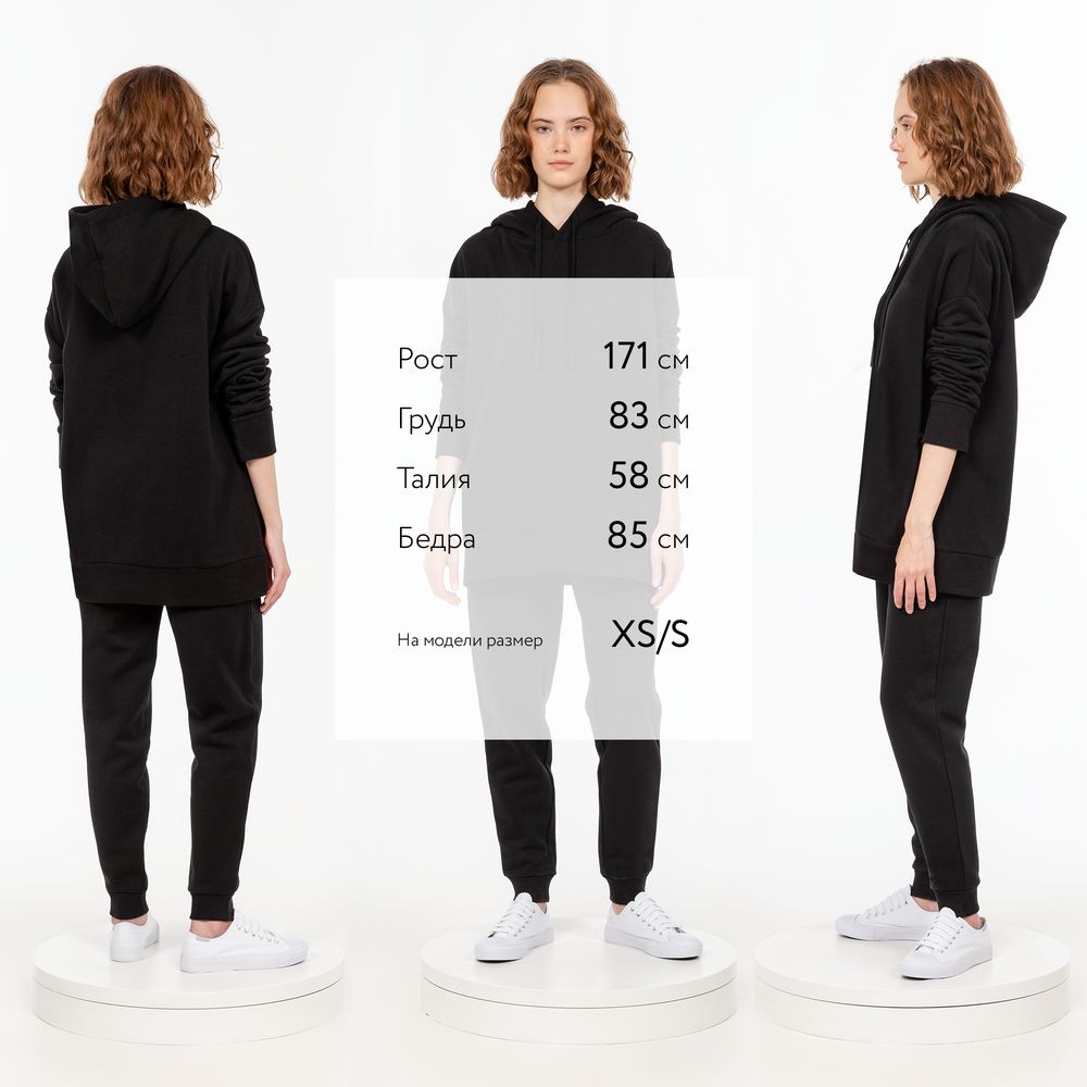 Худи унисекс H2, черное — изображение 6