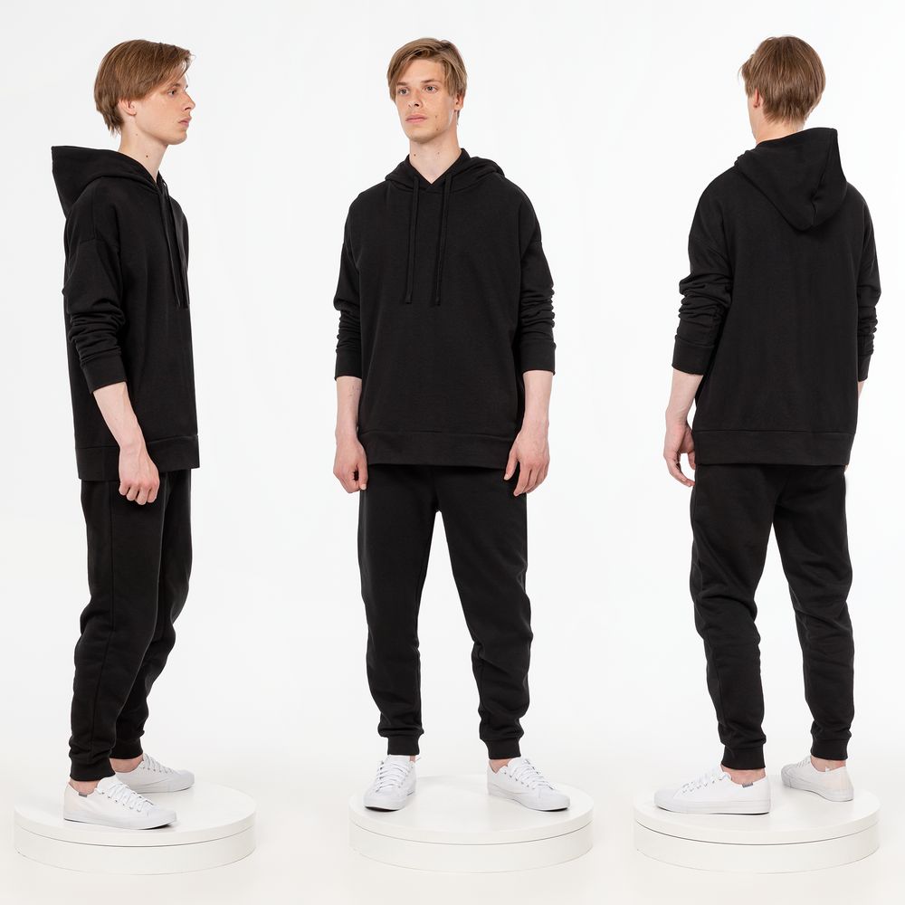 Худи унисекс H2, черное — изображение 7