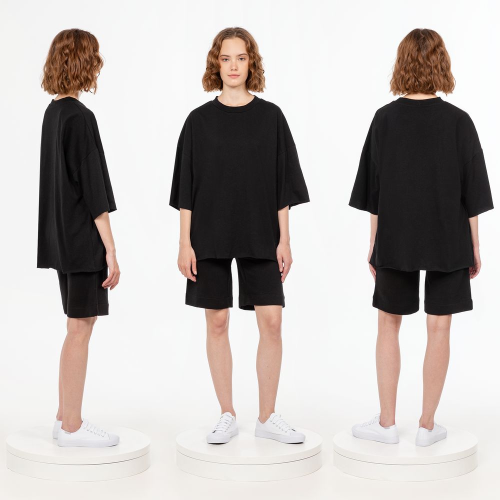 Футболка унисекс оверсайз T1, черная — изображение 3