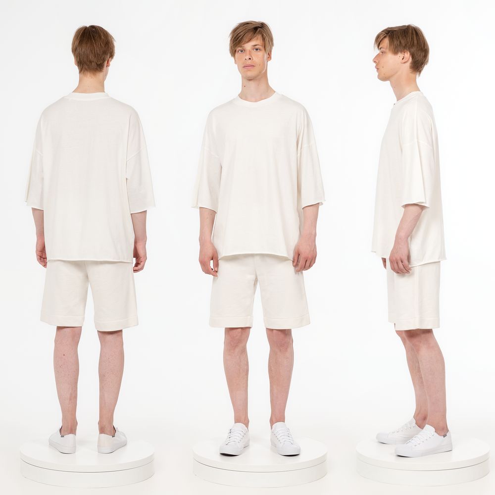 Футболка унисекс оверсайз T1, молочно-белая — изображение 7