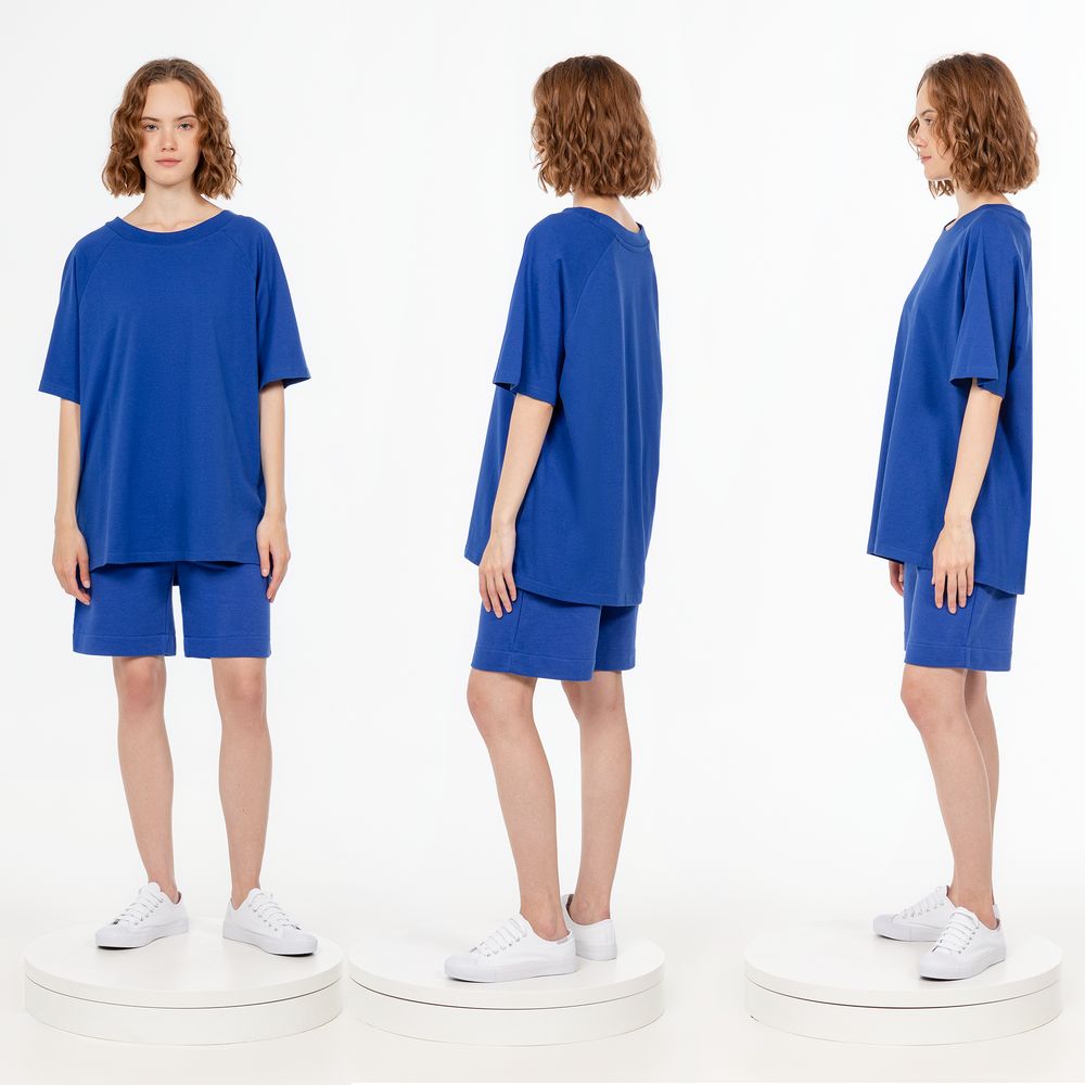 Футболка унисекс оверсайз T2, синяя — изображение 5