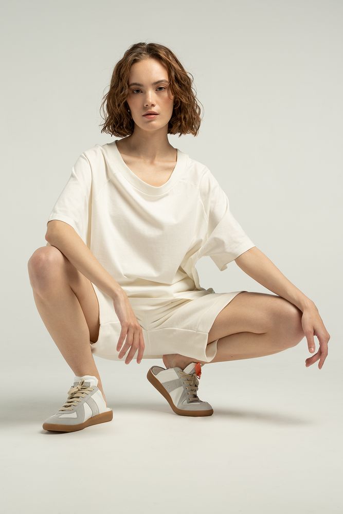 Футболка унисекс оверсайз T2, молочно-белая — изображение 5