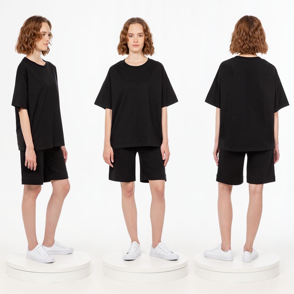 Футболка унисекс оверсайз T3, черная — изображение 4