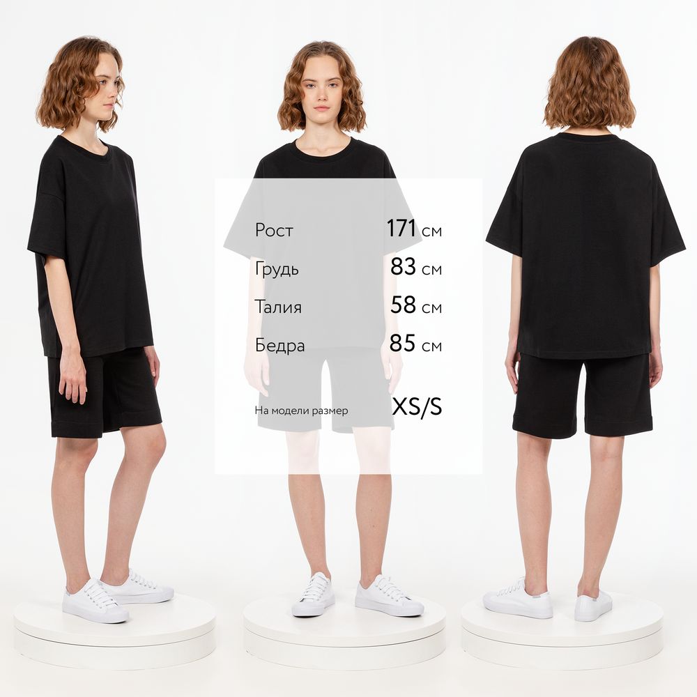 Футболка унисекс оверсайз T3, черная — изображение 5