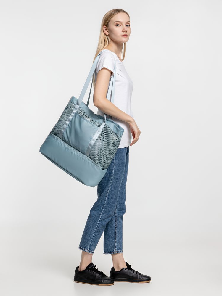 Шопер с термоотделением Verkko, серо-голубой — изображение 7