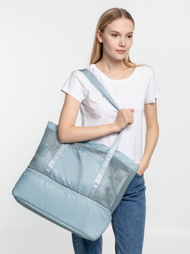 Шопер с термоотделением Verkko, серо-голубой — изображение 10