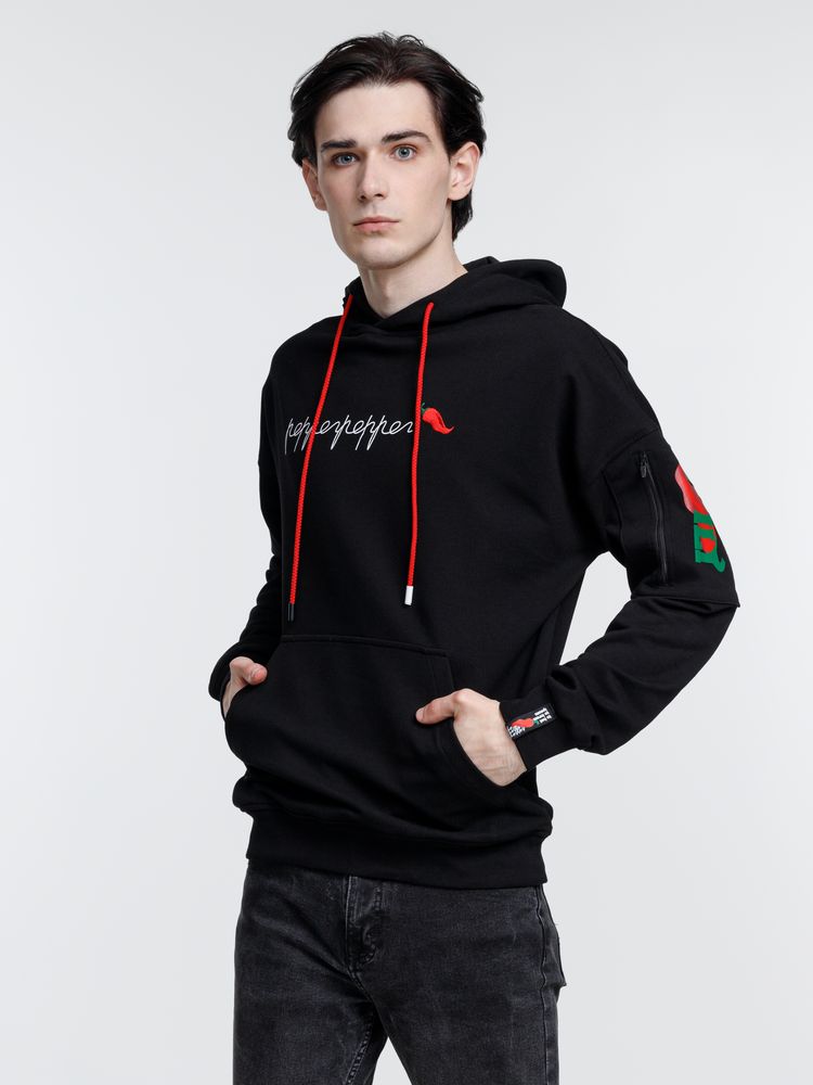 Худи унисекс Hand Some, черное — изображение 17