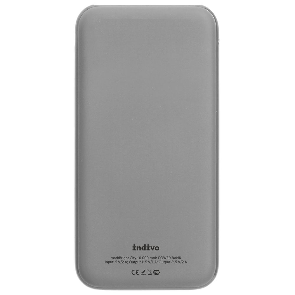 Аккумулятор с подсветкой markBright City, 10000 мАч, серый — изображение 5