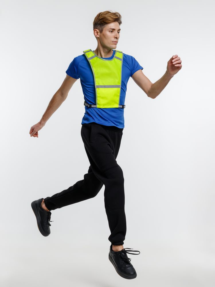 Светоотражающий жилет для бега с маячком Flash, желтый неон — изображение 8