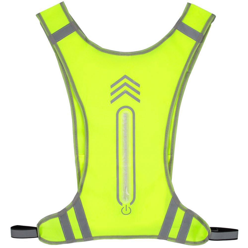 Светоотражающий жилет для бега с маячком Flash, желтый неон — изображение 5