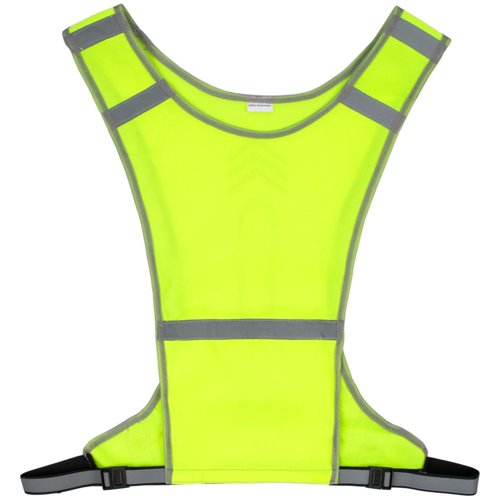 Светоотражающий жилет для бега с маячком Flash, желтый неон — изображение 3