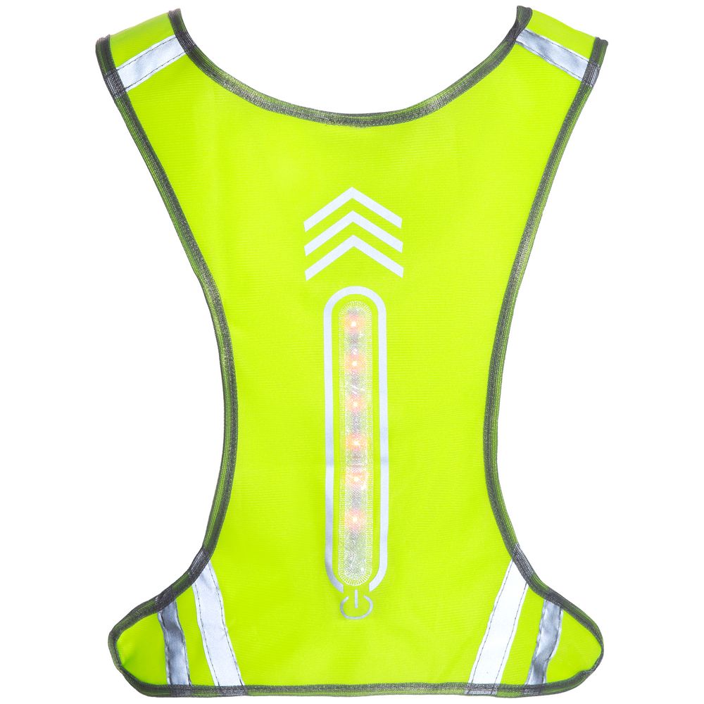 Светоотражающий жилет для бега с маячком Flash, желтый неон — изображение 6
