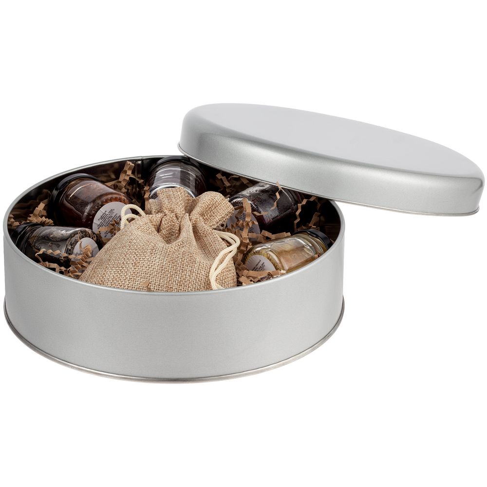 Коробка круглая Flapjack, большая, серебристая — изображение 4