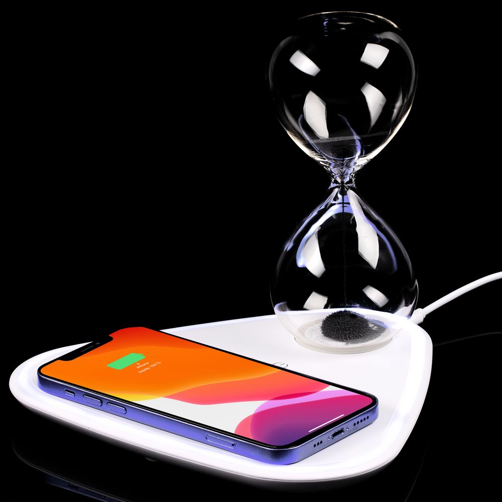 Станция беспроводной зарядки с антистрессом Countdown, белая — изображение 3