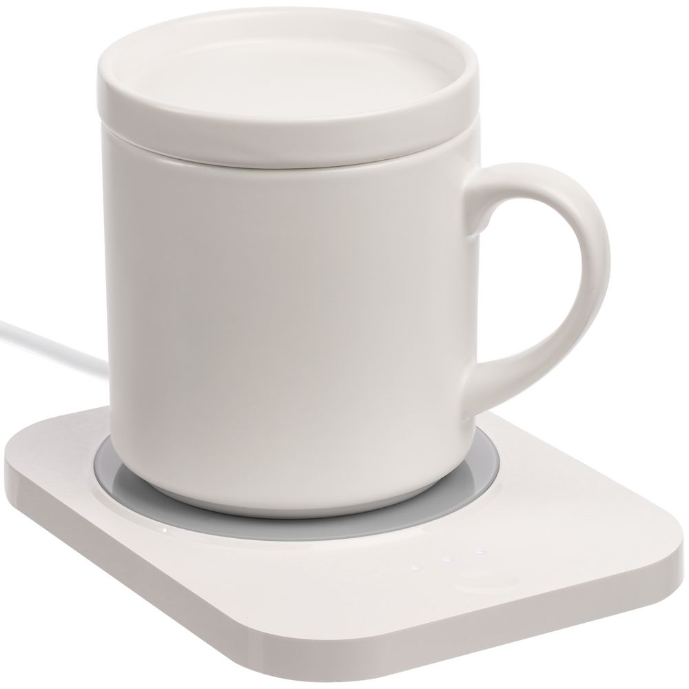 Кружка с подогревом и беспроводной зарядкой Dual Base Plus, белая — изображение 4