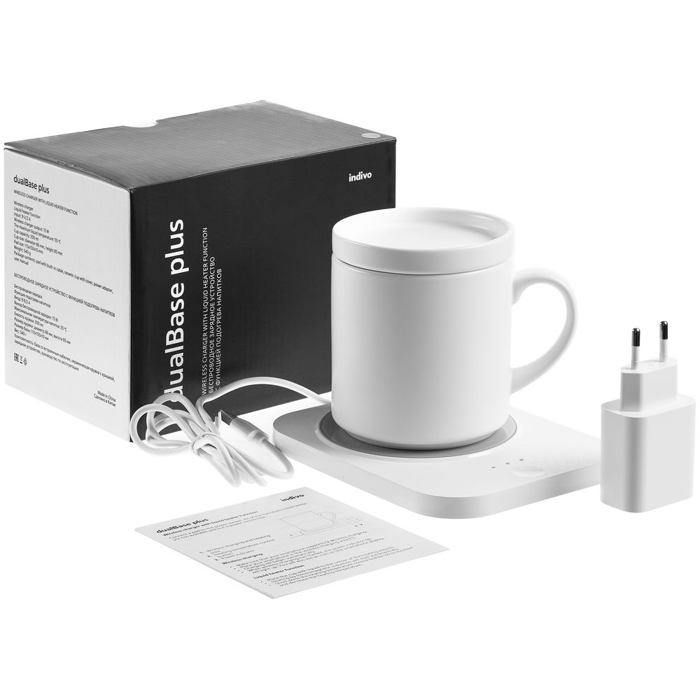 Кружка с подогревом и беспроводной зарядкой Dual Base Plus, белая — изображение 11