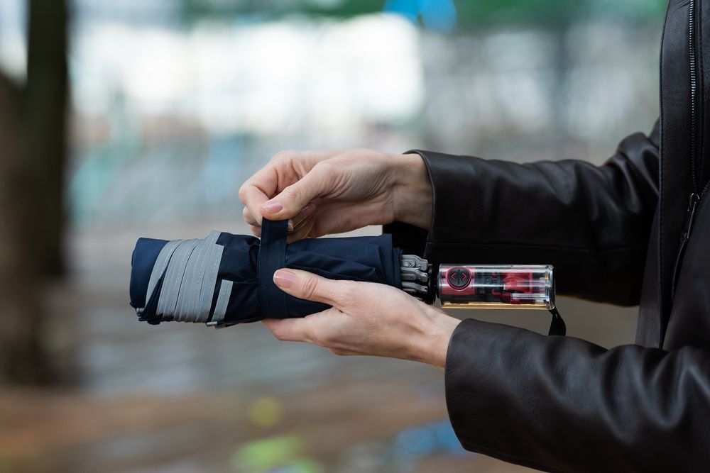 Зонт наоборот складной Futurum, темно-синий — изображение 9