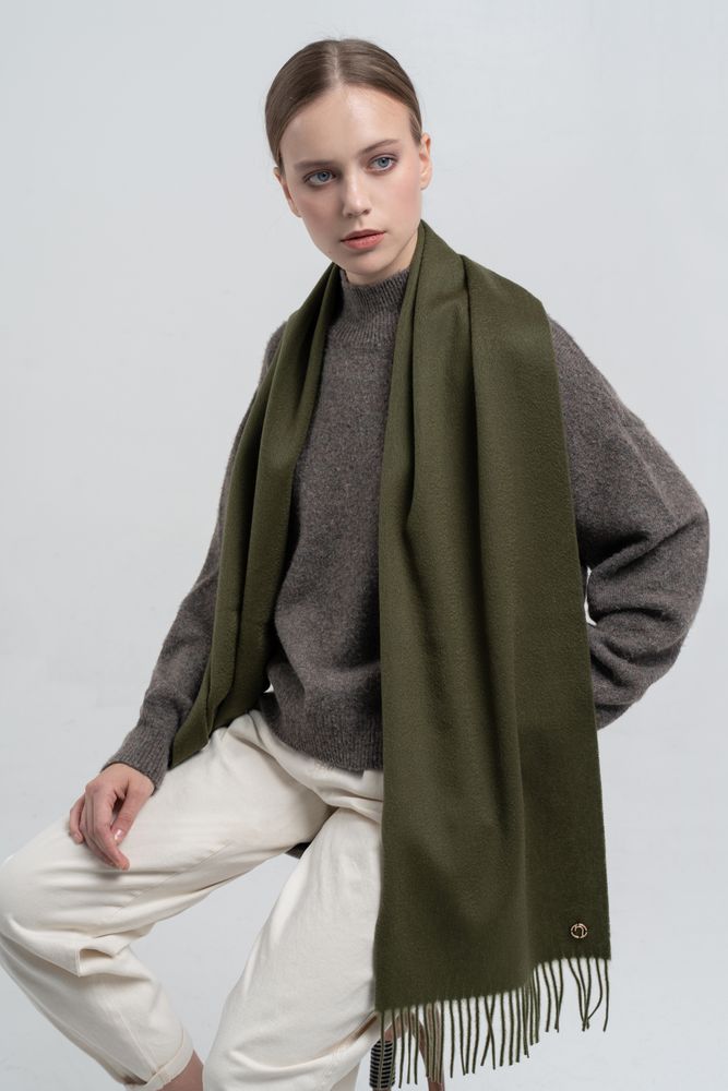 Шарф Graceful, зеленый (оливковый) — изображение 12