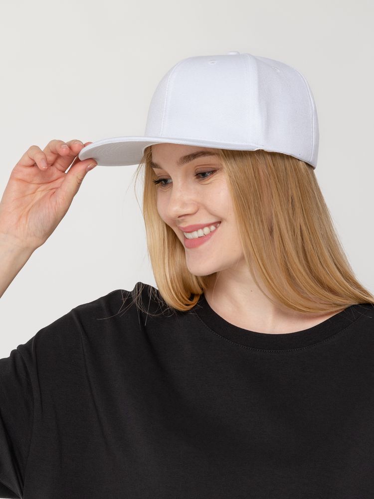 Бейсболка Snapback с прямым козырьком, белая — изображение 5