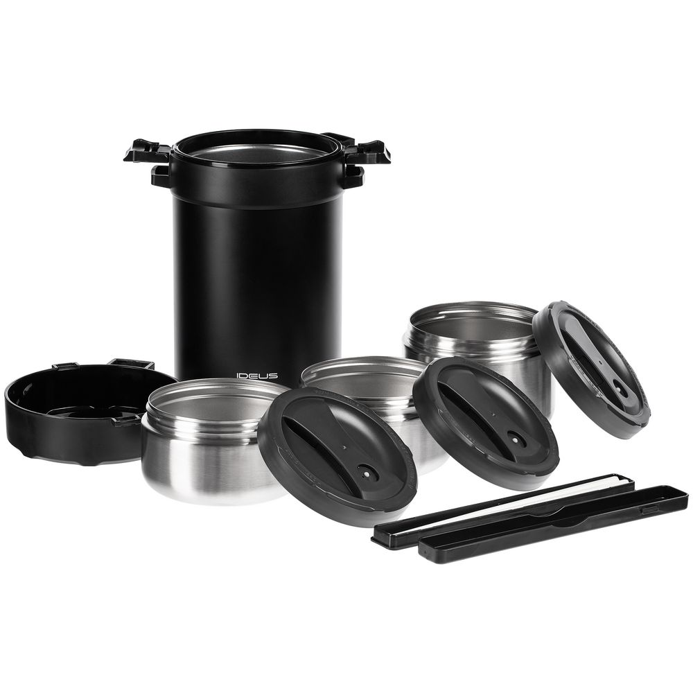 Термос для еды Jiayi в термочехле, черный — изображение 12