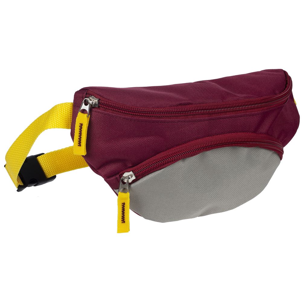 Поясная сумка детская Kiddo, бордовая с серым — изображение 3