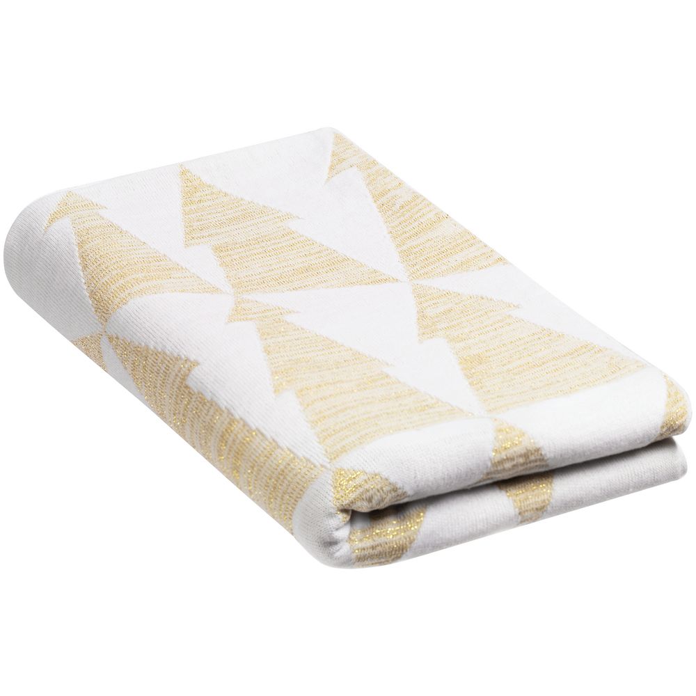 Плед «Танцующий лес», белый с золотистым — изображение 6