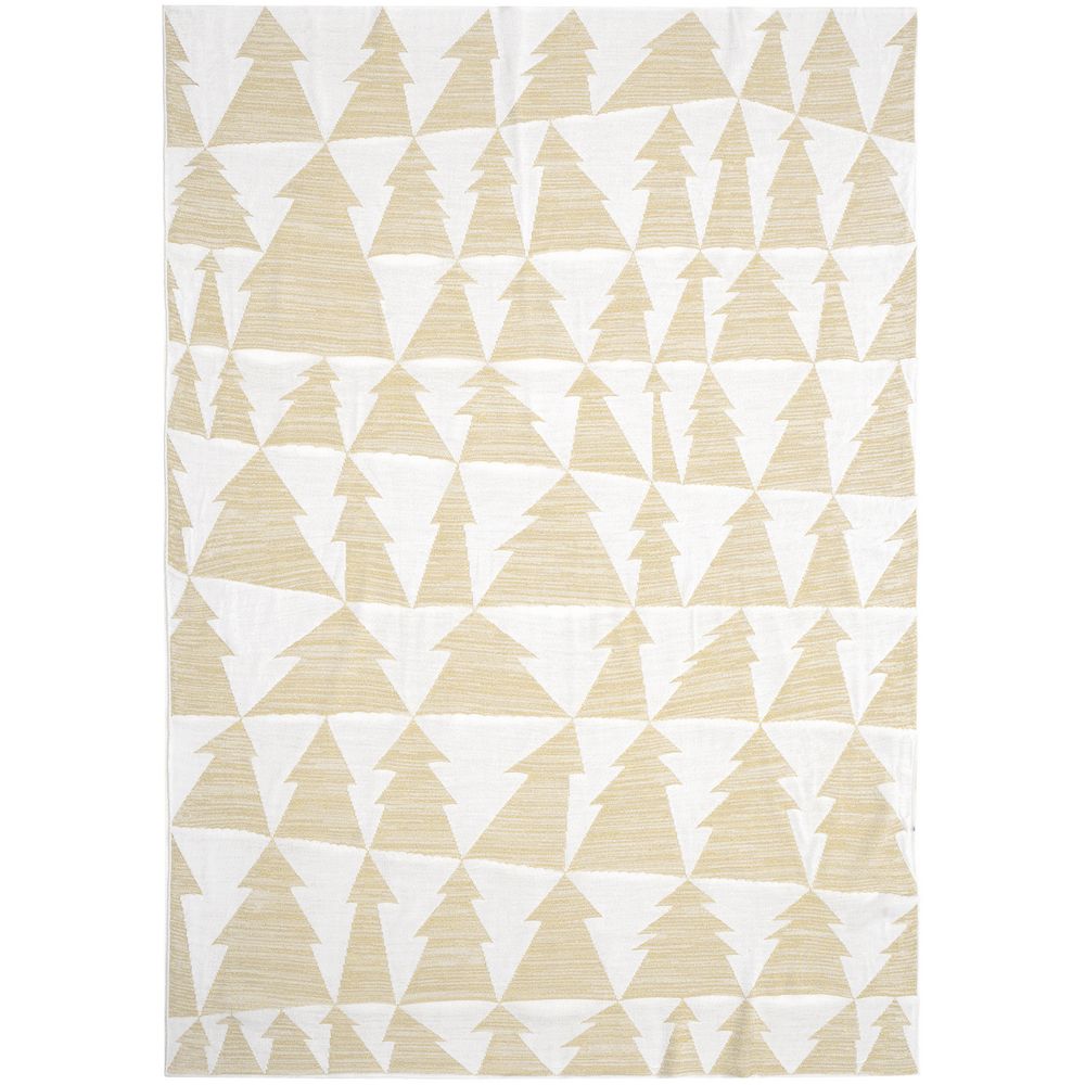 Плед «Танцующий лес», белый с золотистым — изображение 4