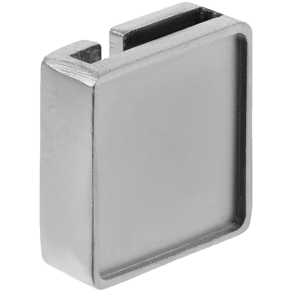 Квадратный шильдик на резинку Epoxi, матовый серебристый — изображение 5