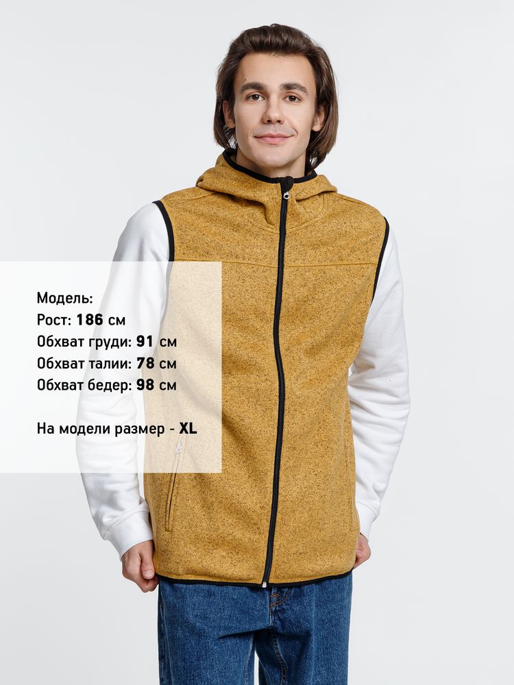 Жилет с капюшоном унисекс Gotland, горчичный — изображение 7