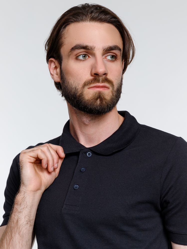 Рубашка поло мужская Adam, темно-синяя — изображение 9