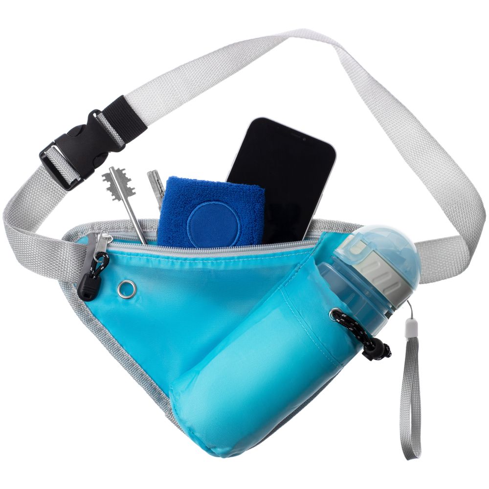 Сумка поясная с отделением для бутылки Waterun, голубая — изображение 5