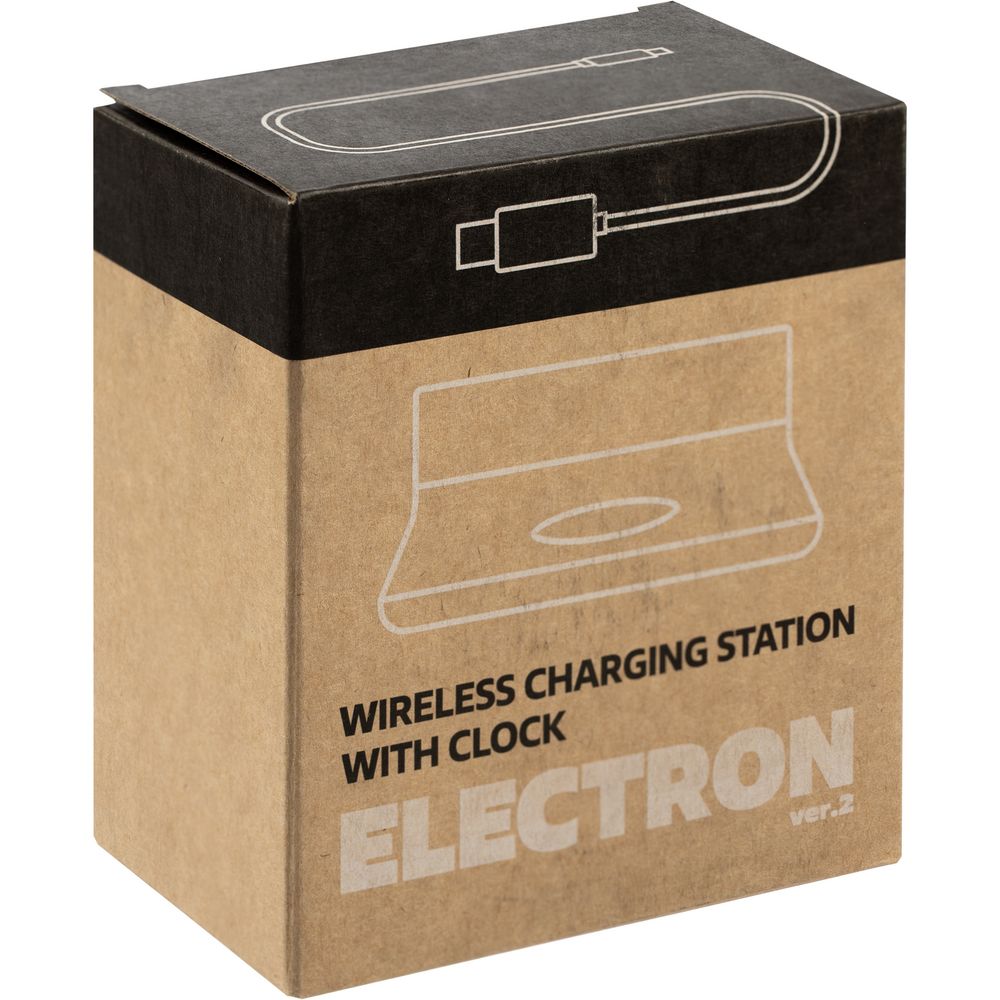 Станция беспроводной зарядки с часами Electron, ver.2, черная — изображение 13