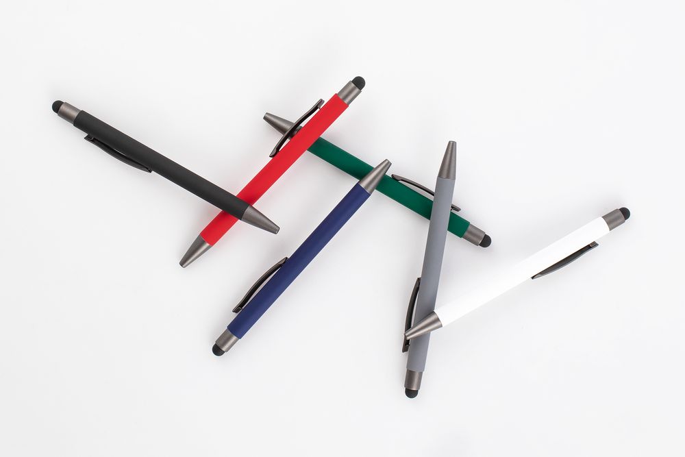 Ручка шариковая Atento Soft Touch Stylus со стилусом, черная — изображение 6