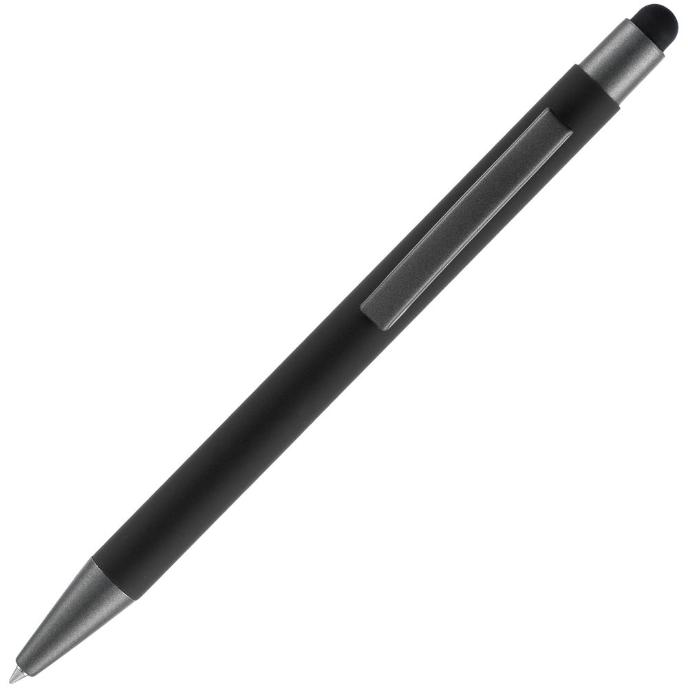 Ручка шариковая Atento Soft Touch Stylus со стилусом, черная — изображение 4