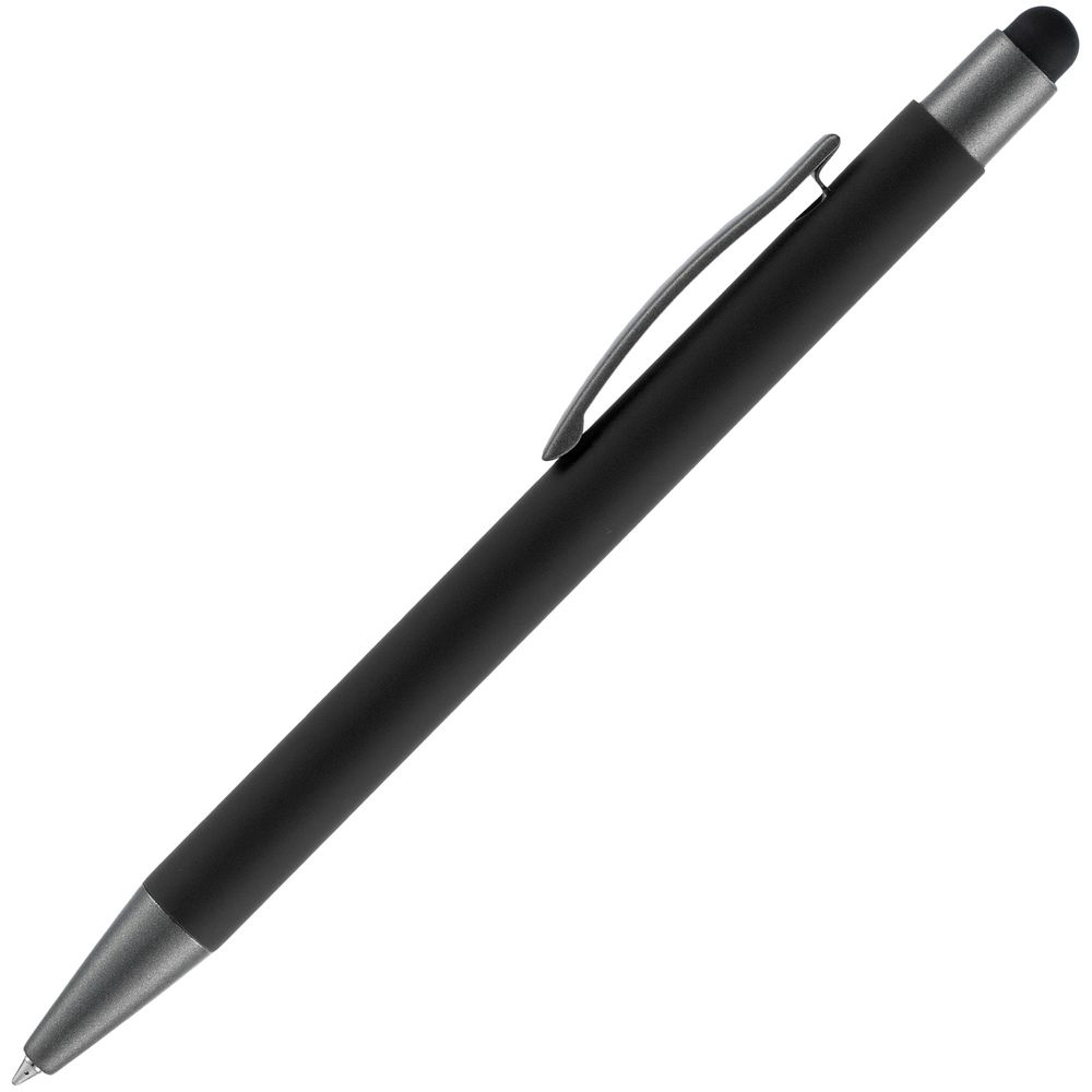 Ручка шариковая Atento Soft Touch Stylus со стилусом, черная — изображение 3