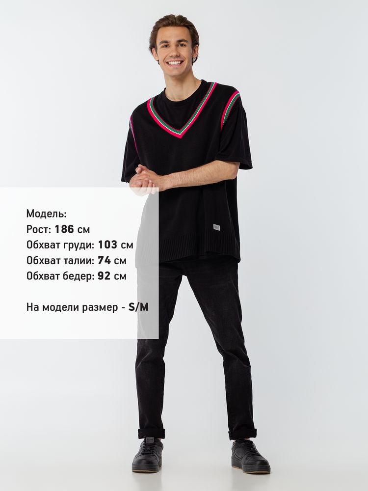 Жилет оверсайз унисекс Cornell в сумке, черный — изображение 14