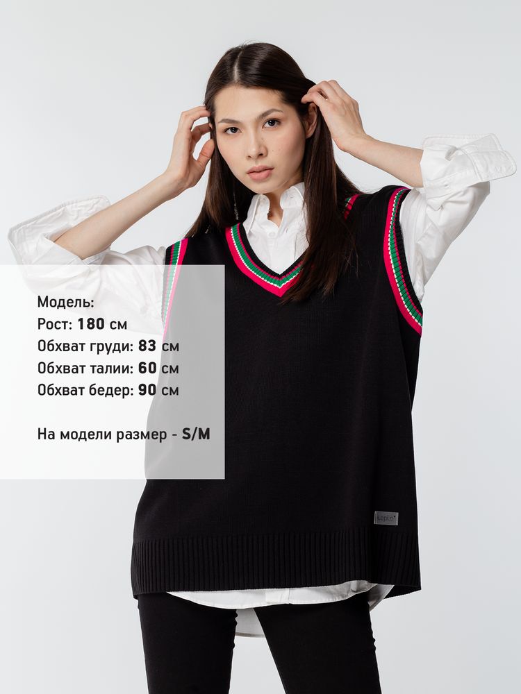 Жилет оверсайз унисекс Cornell в сумке, черный — изображение 11