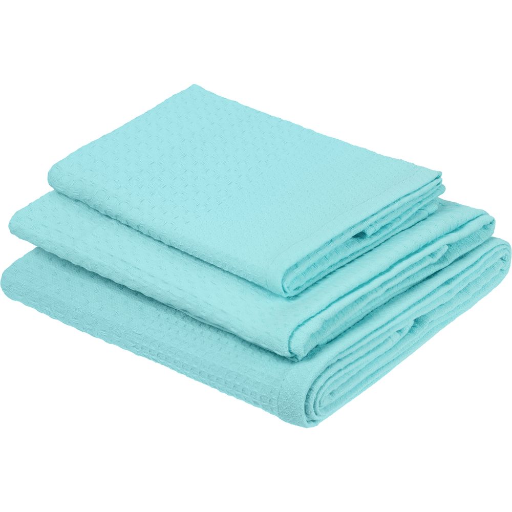 Полотенце вафельное «Деметра», малое, голубое (голубая мята) — изображение 5