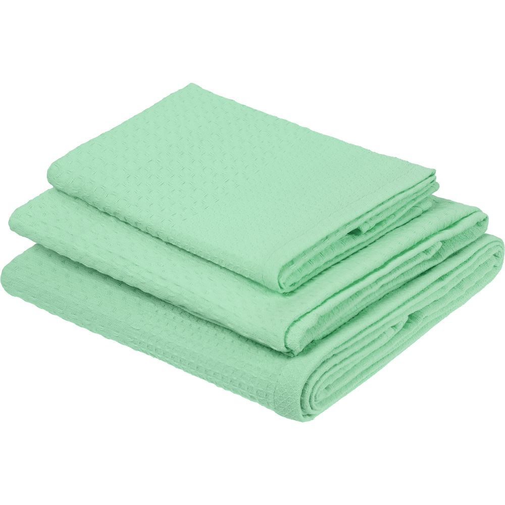 Полотенце вафельное «Деметра», малое, зеленое (зеленая мята) — изображение 5