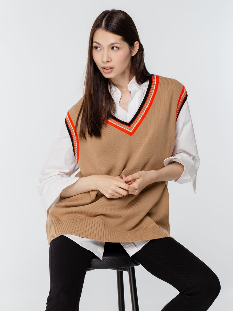 Жилет оверсайз унисекс Cornell в сумке, бежевый — изображение 17