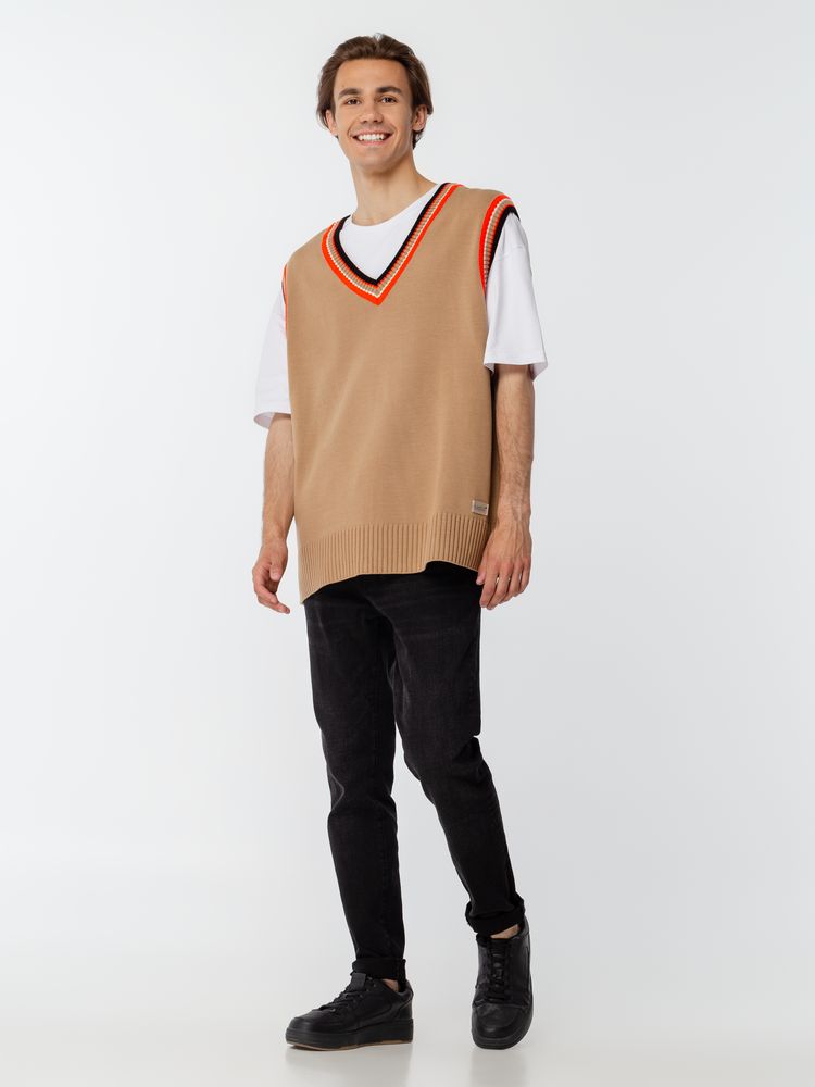 Жилет оверсайз унисекс Cornell в сумке, бежевый — изображение 12