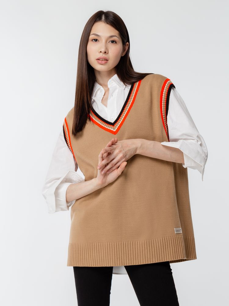 Жилет оверсайз унисекс Cornell в сумке, бежевый — изображение 15