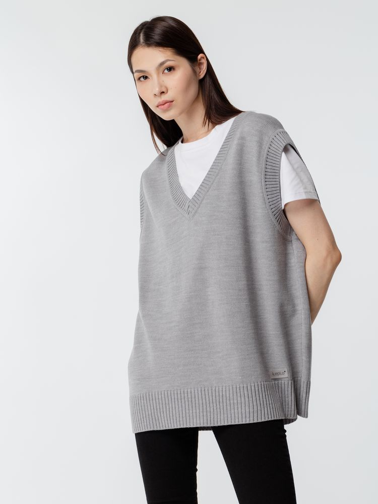 Жилет оверсайз унисекс Tad, светло-серый — изображение 7