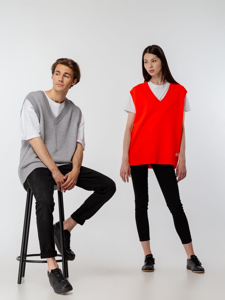 Жилет оверсайз унисекс Tad, светло-серый — изображение 10