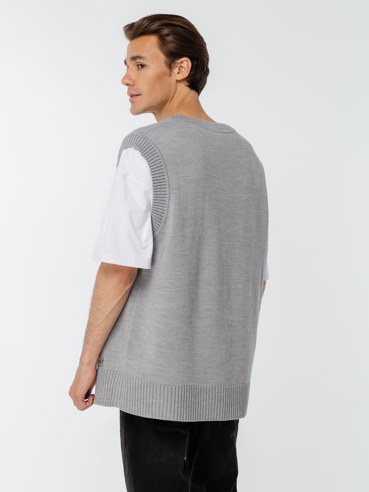 Жилет оверсайз унисекс Tad, светло-серый — изображение 9