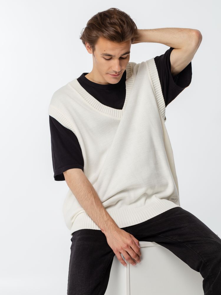 Жилет оверсайз унисекс Tad в сумке, молочно-белый — изображение 13