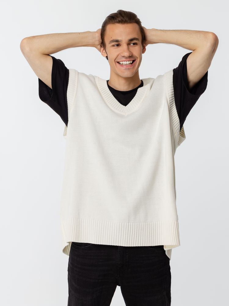 Жилет оверсайз унисекс Tad в сумке, молочно-белый — изображение 10