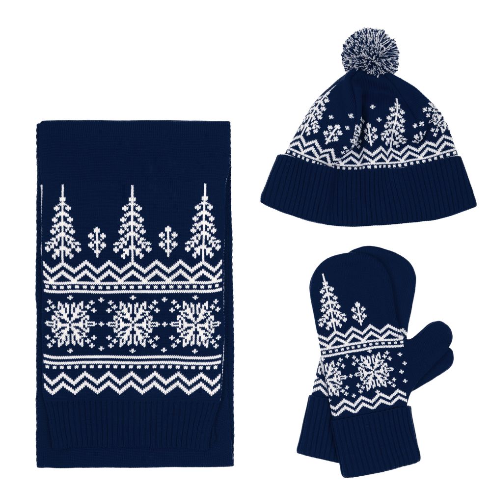 Варежки Elnik, синие с молочно-белым — изображение 4